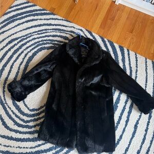 Dennis Basso Black Faux Fur Teddy Jacket